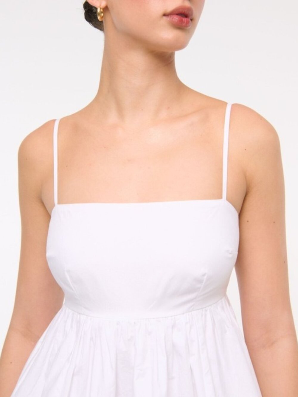 Abercrombie & Fitch Babydoll Bubble Hem Mini Dress - White - Size Small - Picture 4 of 5